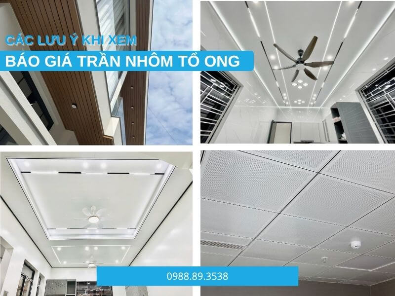 lưu ý báo giá trần nhôm tổ ong