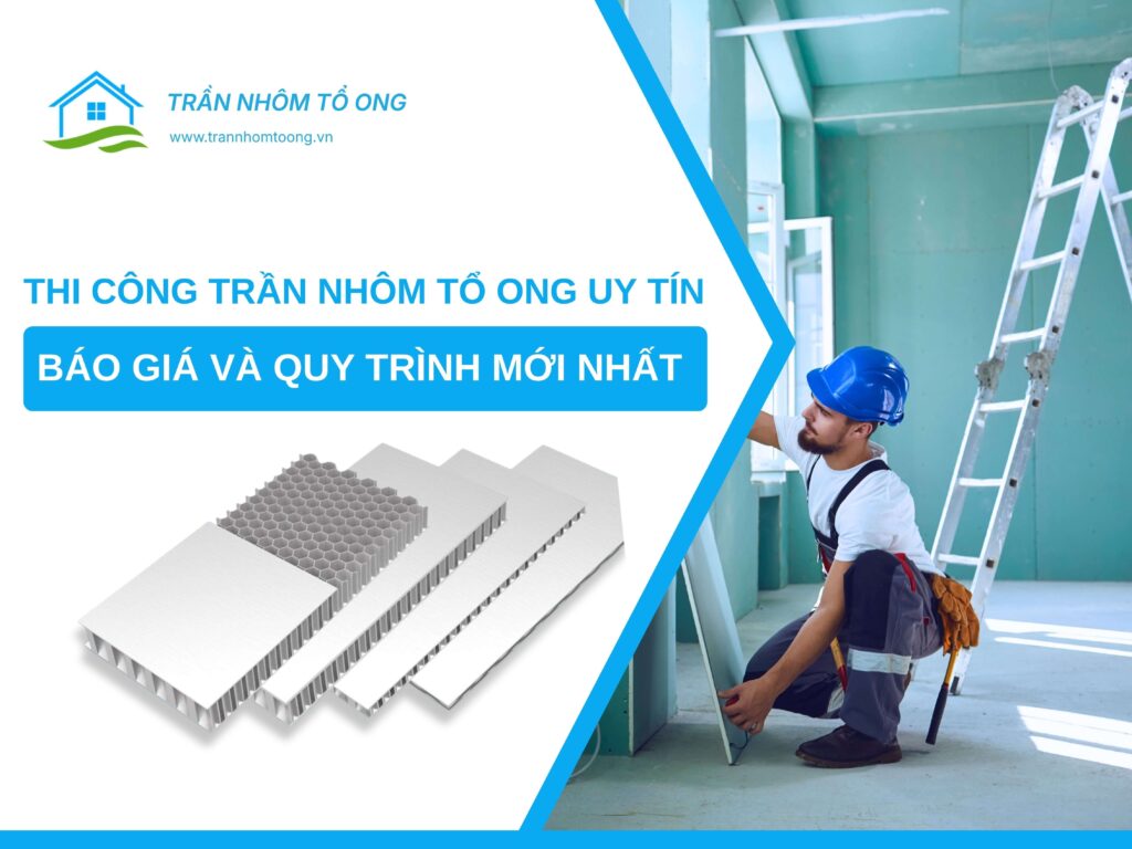 thi công trần nhôm tổ ong