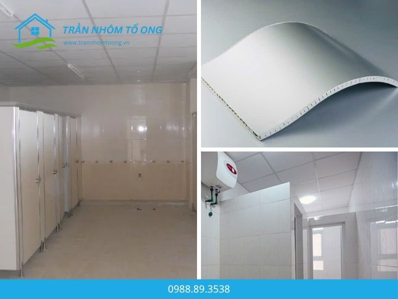 trần nhôm tổ ong nhà vệ sinh