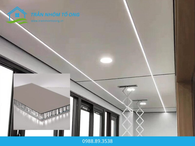 mẫu trần nhôm tổ ong đẹp 