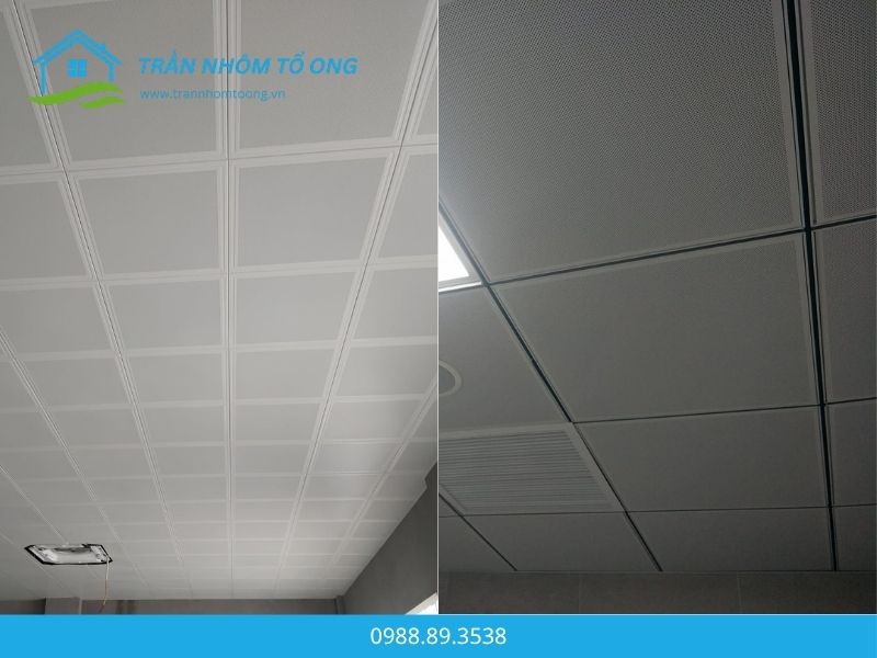 trần nhôm clip in 600x600 austrong vs trần nhôm lay in 600x600 austrong